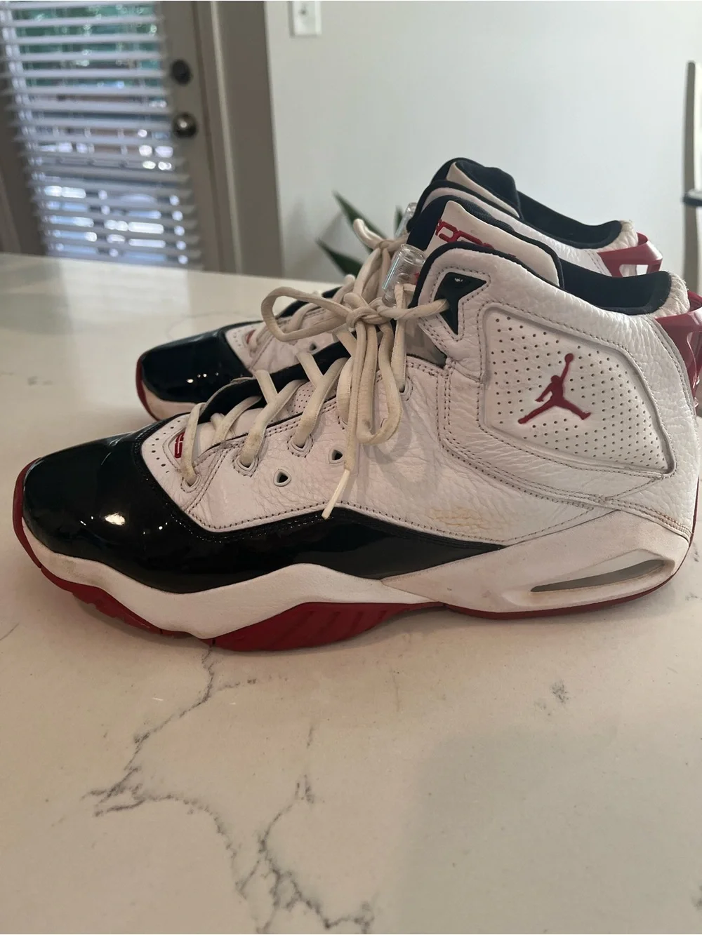 Jordan Men’s HighTop Athletic Sneakers - White/Black/Red